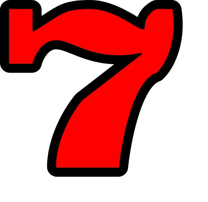 Bold red number seven, the lucky slot reel symbol